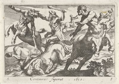 Hércules em combate com os centauros de Simon Frisius