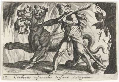 Hércules captura Cérbero de Simon Frisius