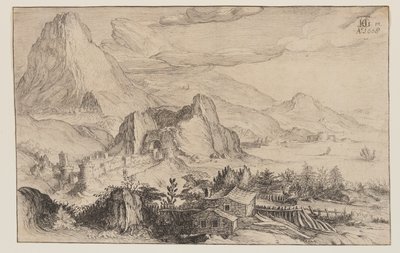 Paisagem de montanha de Simon Frisius
