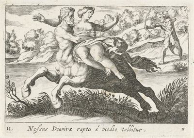 Nessus tenta raptar Deïanira de Simon Frisius
