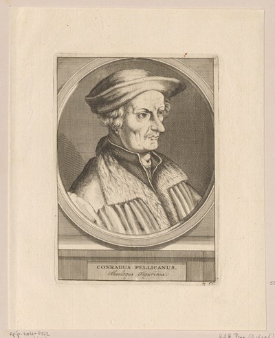 Retrato de Conrad Pellican de Simon Frisius