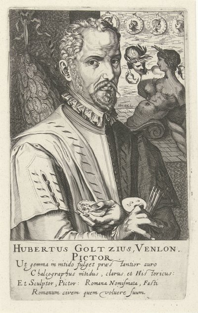 Retrato de Hubert Goltzius de Simon Frisius