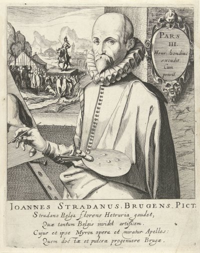 Retrato de Jan van der Straet de Simon Frisius