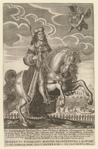 Frederic-Guillaume Ier de Brandebourg - (Frederic Guillaume) Retrato de Frederico Guilherme (1620-1688), Eleitor de Brandemburgo, Duque da Prússia - Grimm, Simão (ativo ca. 1680) - 1680 - Gravura em cobre - 29,4x18,9 - Coleção privada de Simon Grimm