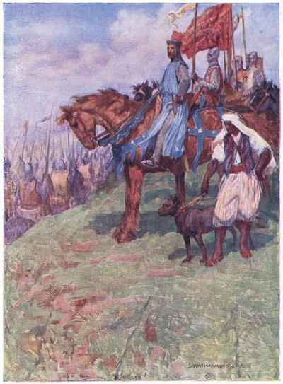 O bom rei estava sentado a cavalo, a meio caminho da montanha de Simon Harmon Vedder