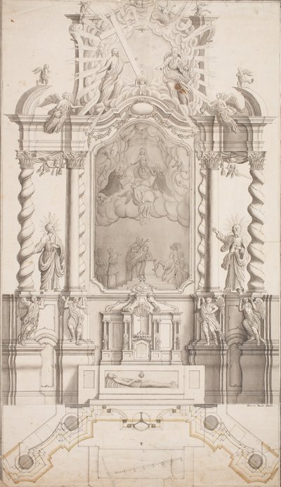 Desenho para um Altar Alto Barroco de Simon Hueter