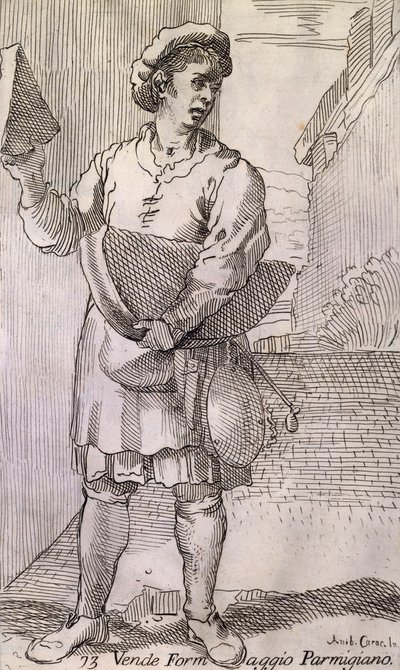 Arts of Bologna: vendedor de queijo parmesão de Simon I Guillain