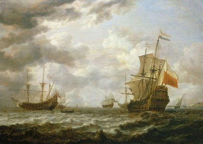 O Brederode ao largo de Hellevoetsluis, meados do século XVII (pintura) de Simon Jacobsz. Vlieger