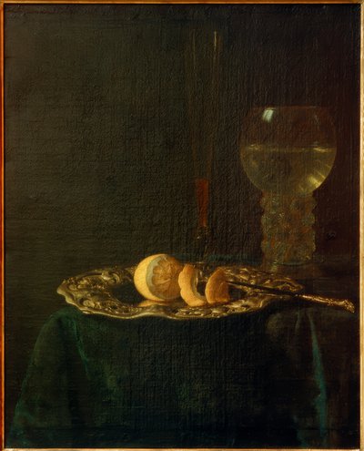 Banquete de Natureza Morta com Prata Placa de Prata, Limões, Romanos e Flauta de Simon Luttichuys