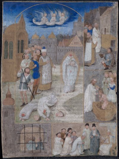 Folha Excisada de um Breviário de Carlos, o Negrito e Margaret de York ..., c. 1467-1470. de Simon Marmion