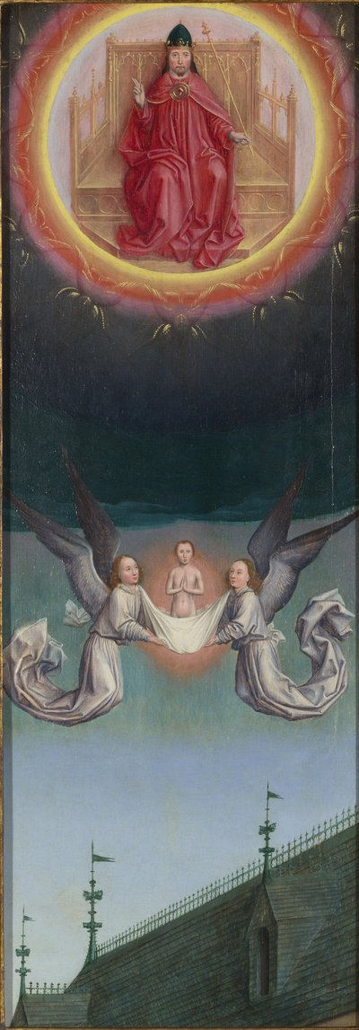 A alma de São Bertin levada a Deus a partir do retábulo de São Bertin, ca 1459 de Simon Marmion
