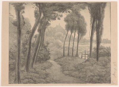 Paisagem com caminho de floresta de Simon Moulijn (signed by artist)