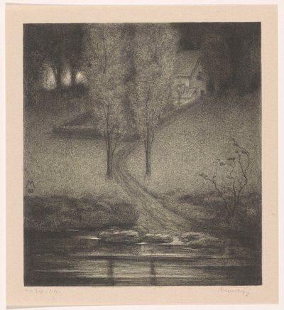 Choupos num ribeiro de Simon Moulijn (signed by artist)