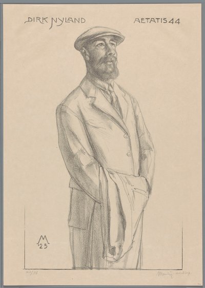 Retrato de Dirk Hidde Nijland com casaco sobre braço de Simon Moulijn (signed by artist)