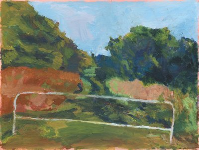 Barreira e caminho, 2025 (acrílico sobre tela) de Simon Neville