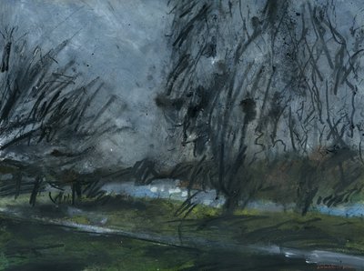 Buccleuch Gardens (acrílico, tinta acrílica, carvão comprimido, aguarela e guache sobre papel) de Simon Neville