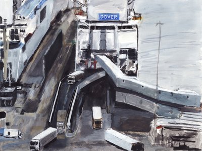 Dover, 2019 (acrílico, aguarela, guache e tinta sobre papel) de Simon Neville