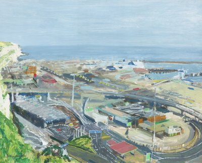 Porto de Dover, 2019 (óleo sobre painel) de Simon Neville