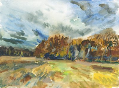 Richmond Park, 2018 (aguarela sobre papel) de Simon Neville