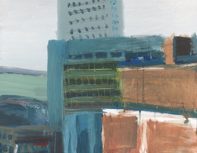 Wandsworth cityscape 5, 2009 (acrílico e grafite sobre tela) de Simon Neville