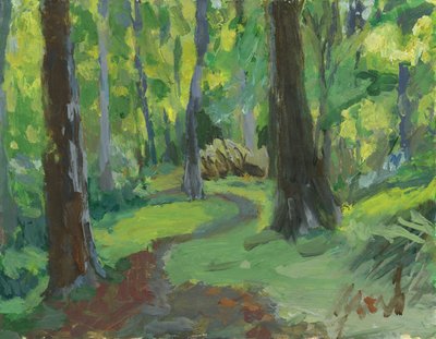 Caminho do bosque, 2023 (acrílico sobre papel) de Simon Neville