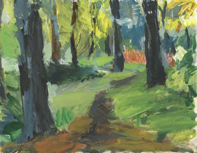 Caminho do bosque, 2023 (acrílico sobre papel) de Simon Neville