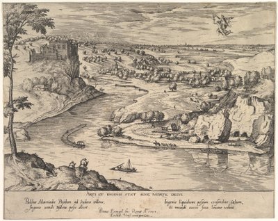 Paisagem fluvial com Mercúrio Abduzindo Psique, ca. 1595. de Simon Novellanus