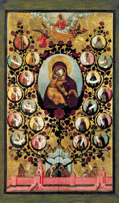 Apoteose da Virgem de Vladimir, 1668. de Simon Ushakov