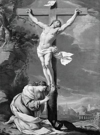 Cristo na Cruz com Maria Madalena, 164050. de Simon Vouet