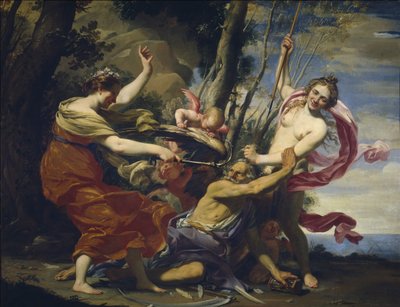 Pai tempo vencido por amor, esperança e beleza, 1627 de Simon Vouet
