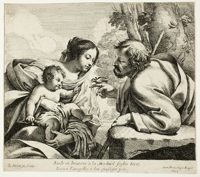 A Sagrada Família com um pássaro de Simon Vouet
