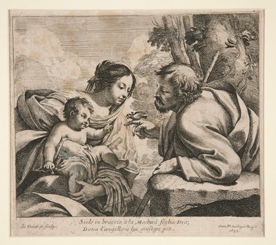 Sagrada Família com um pássaro de Simon Vouet