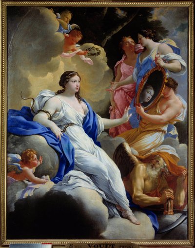 Prudence, Love and the Graces Painting de Simon Vouet (1590-1649) 1645 Sun. 1,16x0,9 m Montpellier, Musee Fabre de Simon Vouet