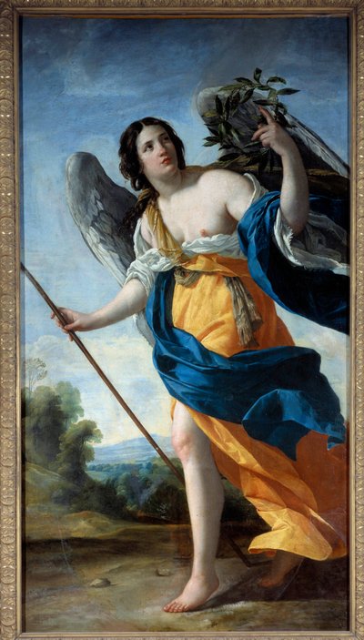 La vertu Pintura de Simon Vouet (1590-1649) Sol do século XVII. 2,1x1,13 m de Simon Vouet