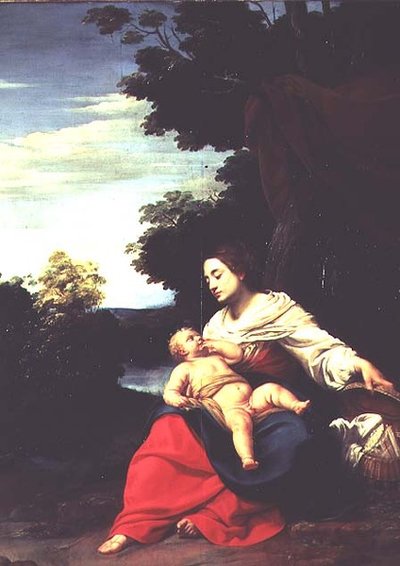 A Madonna com um Cesto de Simon Vouet