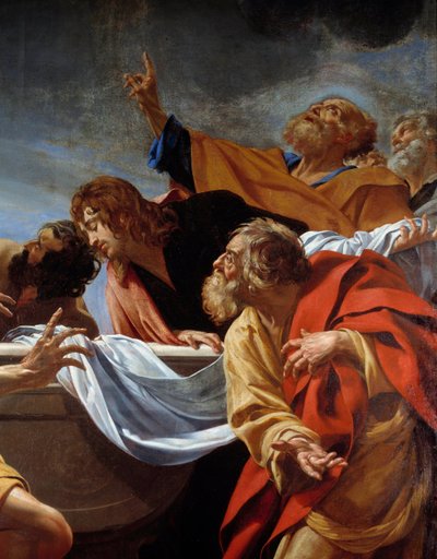 Os Apotres no Túmulo da Virgem Detalhe de um quadro de Simon Vouet (1590-1649) Paris do século XVII, Eglise Notre Dame des Champs de Simon Vouet