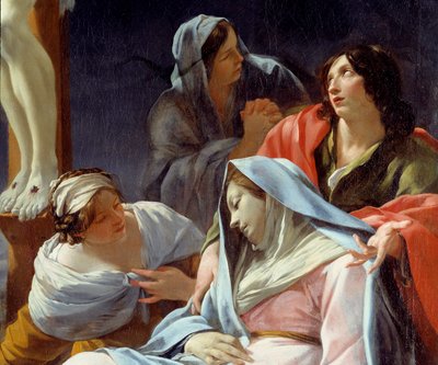 A Crucificação, detalhe: A Virgem Desmaiada. Pintura de Simon Vouet (1590-1649) de Simon Vouet