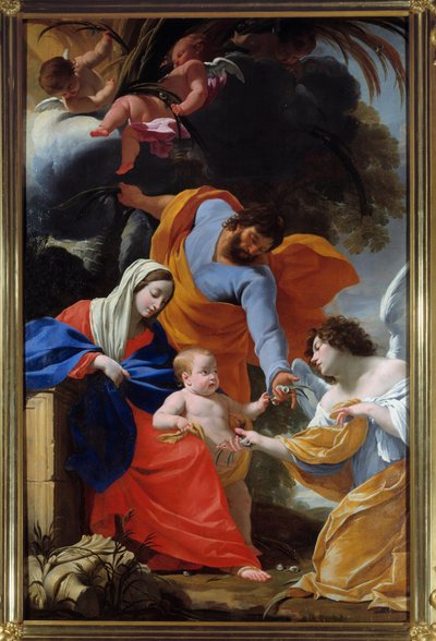The Rest of the Holy Family Painting by Simon Vouet (1590-1649) 1639 Grenoble, Musee des Beaux Arts de Simon Vouet
