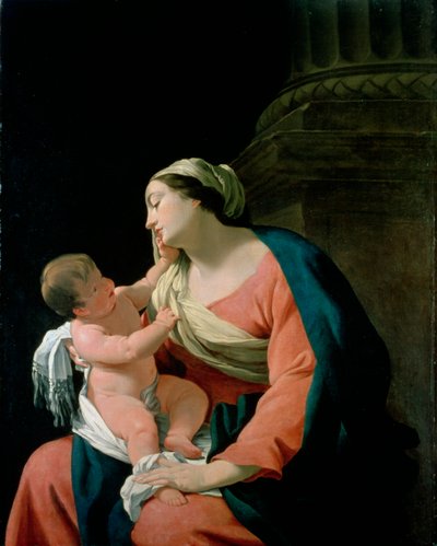 A Virgem e o Menino da Coluna, c1639-1640 de Simon Vouet