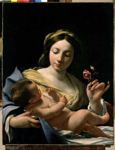 A Virgem e o Menino Jesus (óleo sobre tela) de Simon Vouet