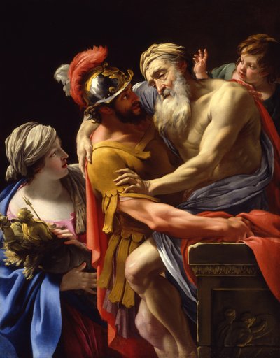 Æneas e seu pai fugindo de Tróia, c.1635 de Simon Vouet
