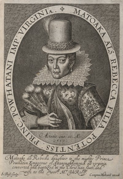 Pocahontas (c. 1595-1617) de Simon de Passe