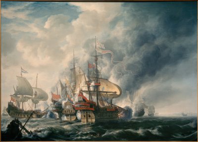 Almirante Joris van Spilbergen na batalha na costa do Peru, em 17 de julho de 1615 de Simon de Vlieger
