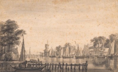 O Vecht junto a Weesp com o moinho «De Stinkerd» de Simon de Vlieger