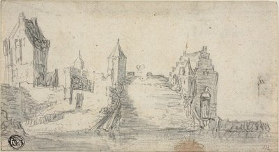 Edifícios fortificados à beira da água de Simon de Vlieger