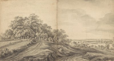 Panorama de Boersberg com o castelo de Doorwerth à distância de Simon de Vlieger