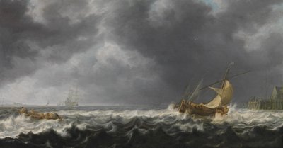 Mar tempestuoso de Simon de Vlieger
