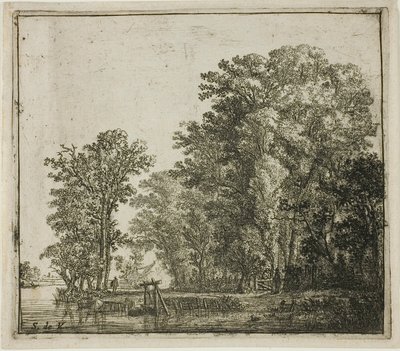 Bosques perto de um canal de Simon de Vlieger