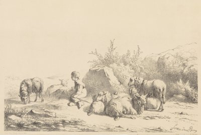 Pastor e ovelhas de Simon van den Berg