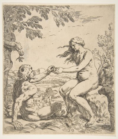 Adão e Eva, ca. 1639 de Simone Cantarini